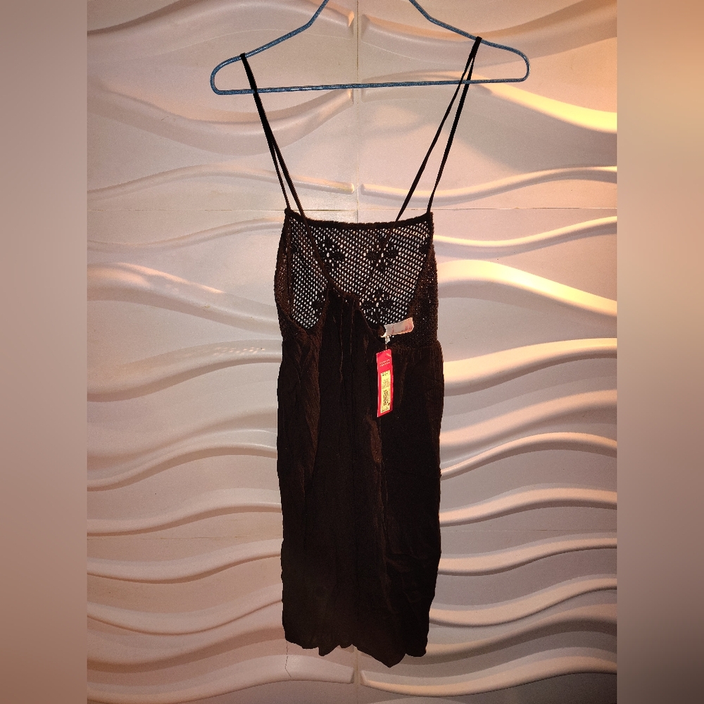 New Xhilaration Black Dress with Mesh Accents Size Small (0-2)